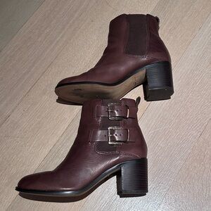 Sam Edelman Leather Block Heel Ankle Boots